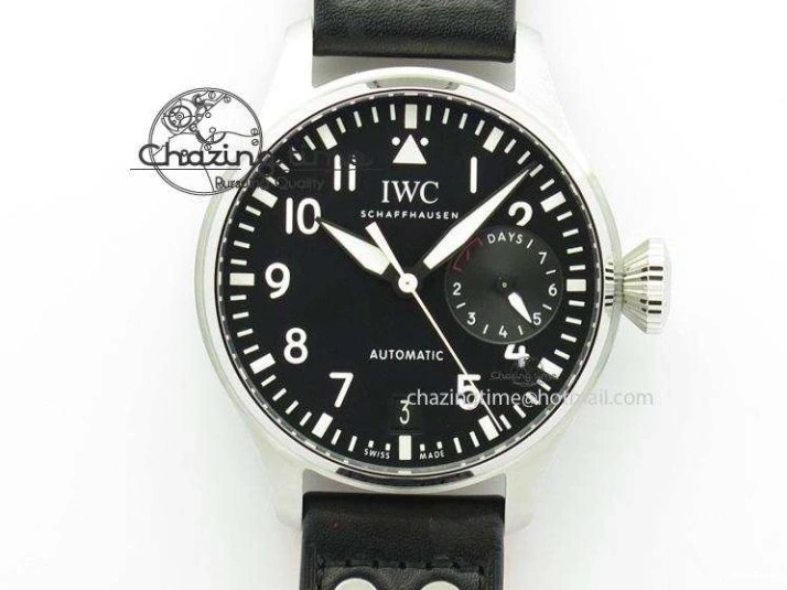 MIROTIME 0218 GoodFit Big Pilot Real PR IW500912 ZF Best Edition Black Dial On Black Leather Strap A 7287